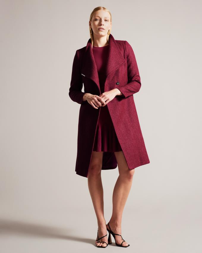 Manteau Ted Baker Herringbone Wool Wrap Rose Clair Femme | SNA-44029195